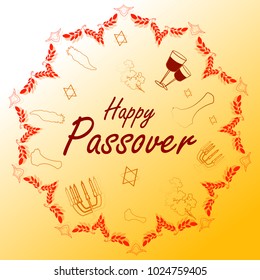vector illustration of Traditional Jewish festival Pesach Passover Seder holiday of Israel