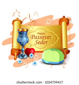 Vector Illustration Traditional Jewish Festival Pesach Stock Vector ...