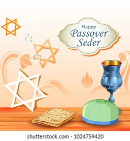 Vector Illustration Traditional Jewish Festival Pesach Stock Vector ...