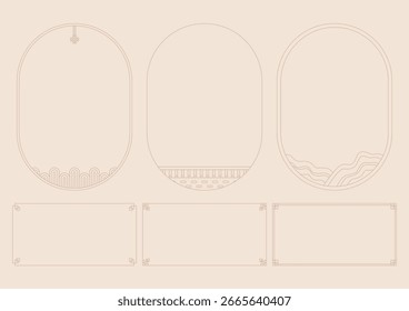 Ilustración vectorial del marco coreano tradicional.