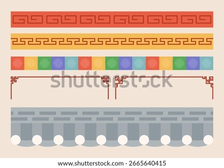 Vector illustration of traditional Korean pattern border.