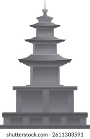 Vector illustration of a traditional Korean stone pagoda