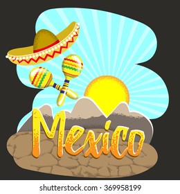 Vector illustration. The traditional Mexican elements