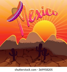 Vector illustration. The traditional Mexican elements