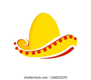 vector Illustration traditional Mexican sombrero hat isolated on a white background
