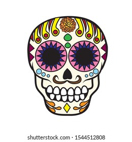 Vector illustration of a traditional Mexican sugar skull
