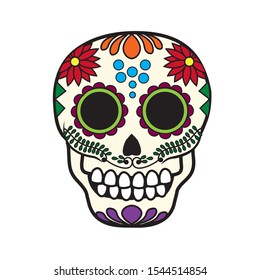 Vector illustration of a traditional Mexican sugar skull