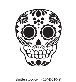 Vector illustration of a traditional Mexican sugar skull