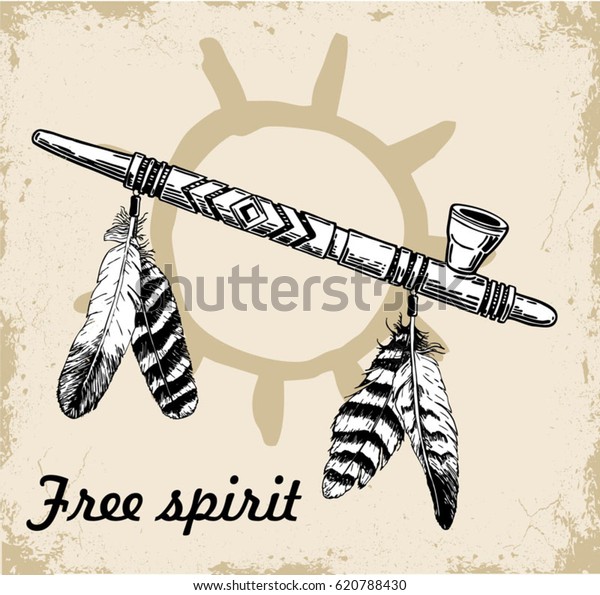 Vector Illustration Traditional Native American Peace Stock Vector ...