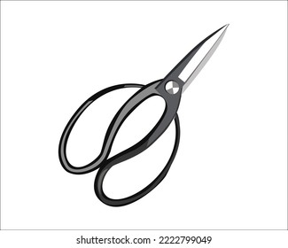 Vector Illustration of Traditional Pruning Shears, Japanese Bonsai Garden Tools Flower Scissors isolated on white background. Gardening hand tools