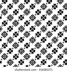 vector illustration of traditional romanian pattern, with black geometric shapes, on white background