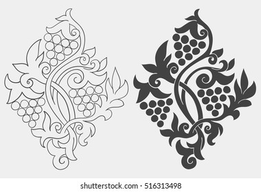 Vector illustration with traditional russian folk wood carving ornaments.
