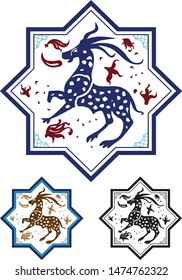 Vector illustration of traditional Seljuk motifs