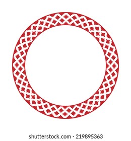 Vector illustration of traditional Slavic round embroidered pattern