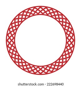 Vector illustration of traditional Slavic round embroidered pattern
