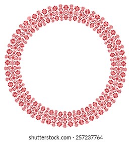 Vector illustration of traditional Slavic round embroidered pattern