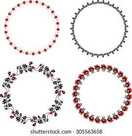 Vector illustration of traditional Slavic round embroidered pattern
A set of design elements with ornaments in the folk style
