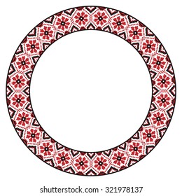 Vector illustration of traditional Slavic round embroidered pattern for your design