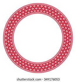 Vector illustration of traditional Slavic round embroidered pattern for your design