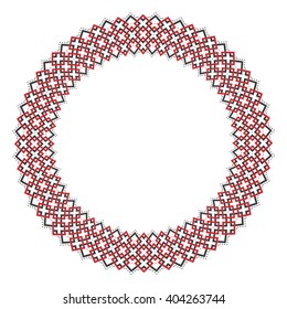 Vector illustration of traditional Slavic round embroidered pattern for your design