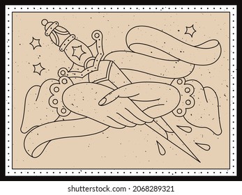 Vector illustration of traditional tattoo flash