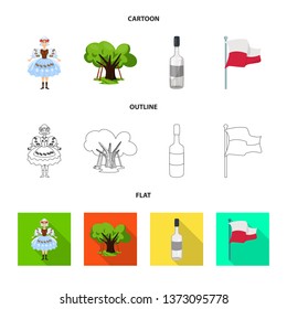 Vector illustration of traditional and tour icon. Collection of traditional and landmarks stock vector illustration.