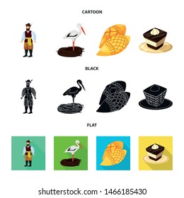 Vector illustration of traditional and tour icon. Set of traditional and landmarks stock symbol for web.