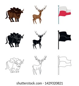 Vector illustration of traditional and tour logo. Collection of traditional and landmarks vector icon for stock.