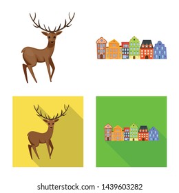 Vector illustration of traditional and tour logo. Collection of traditional and landmarks stock vector illustration.