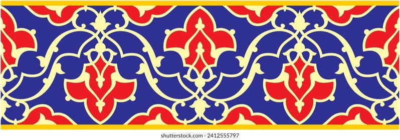 Vector illustration for traditional Turkish ornaments, Arabic ornaments, suitable for use as frame decoration ornaments