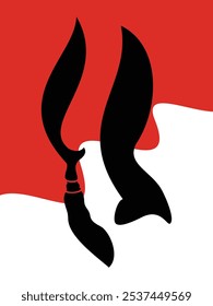 Ilustración vectorial de armas tradicionales de Java Occidental, Indonesia