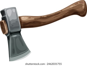 Vector illustration of a traditional wood-handled axe.