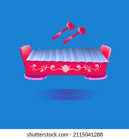 vector illustration of the traditional xylophone instrument from Central Java