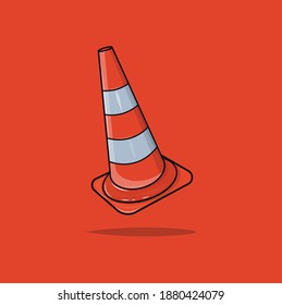 Ilustración vectorial de un cono de tráfico 