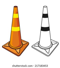 Vector illustration of traffic cone 