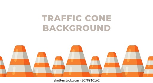 Vector illustration of traffic cone background. Traffic cones on white background. 