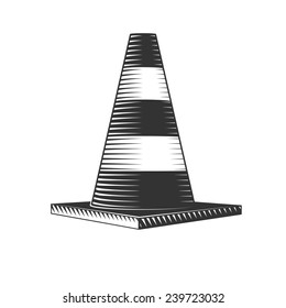 Vector illustration of traffic cone, excellent vector illustration