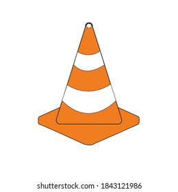 Vector illustration of traffic cone flat design