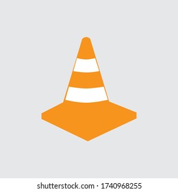 Ilustración vectorial de un cono de tráfico. ilustración vectorial de diseño de iconos.