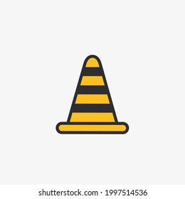 Vector illustration of traffic cone icon