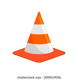 ilustración vectorial del icono de cono de tráfico en fondo blanco