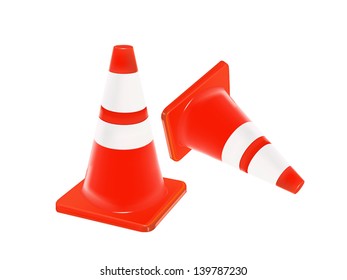 Vector illustration of traffic cone isolate on white