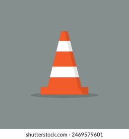 Vector illustration of traffic cone for road divider.