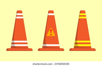 Vector illustration of a traffic cone. It is suitable for traffic content, children's educational content, or other purposes.