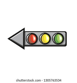 Vector illustration Traffic light arrow