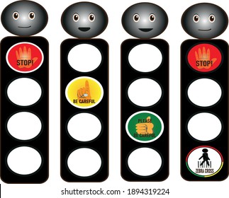 Vector illustration of traffic light graphics.