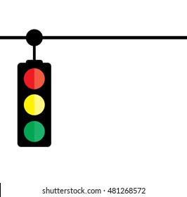 Ilustración vectorial de un semáforo aislado sobre fondo blanco