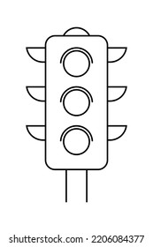 ilustración vectorial del icono de línea de semáforo en fondo blanco