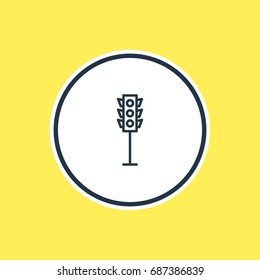 Vector Illustration Of Traffic Light Outline. Beautiful City Element Also Can Be Used As Semaphore Element.
