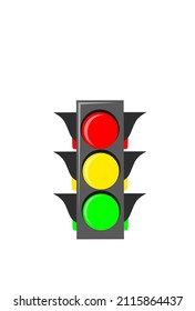vector illustration of traffic lights on white background